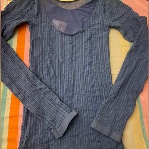 Free People Thermal Top Mesh Neck XS